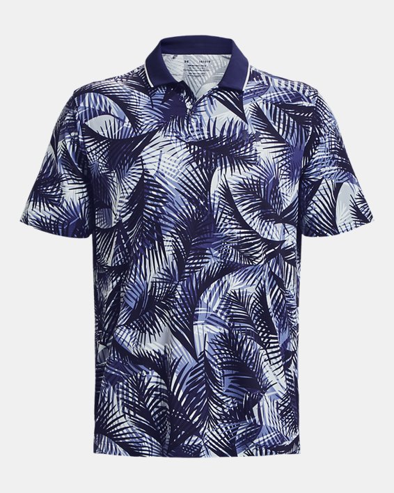 Men's UA Iso-Chill Graphic Palm Polo, Blue, pdpMainDesktop image number 6